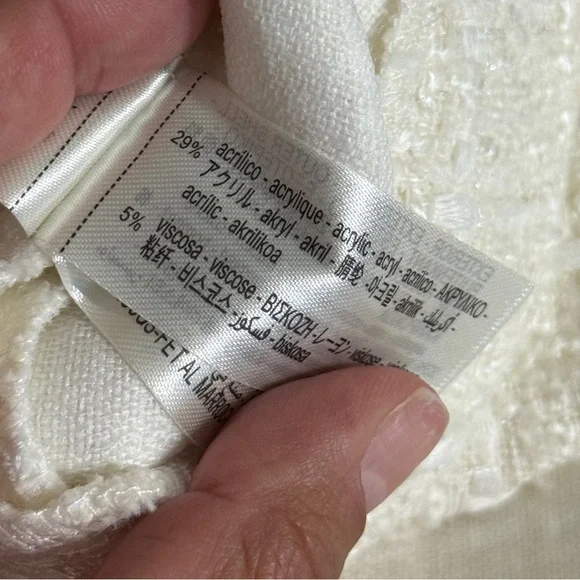 Zara Cream Tweed Mini Dress with Gold Buttons - Picture 10 of 12